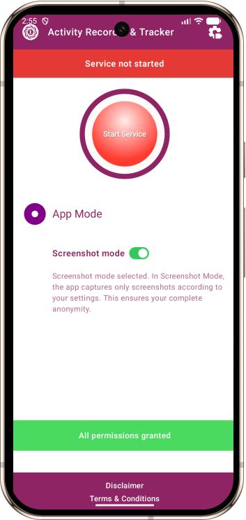 Activity Recorder & Tracker app UI
